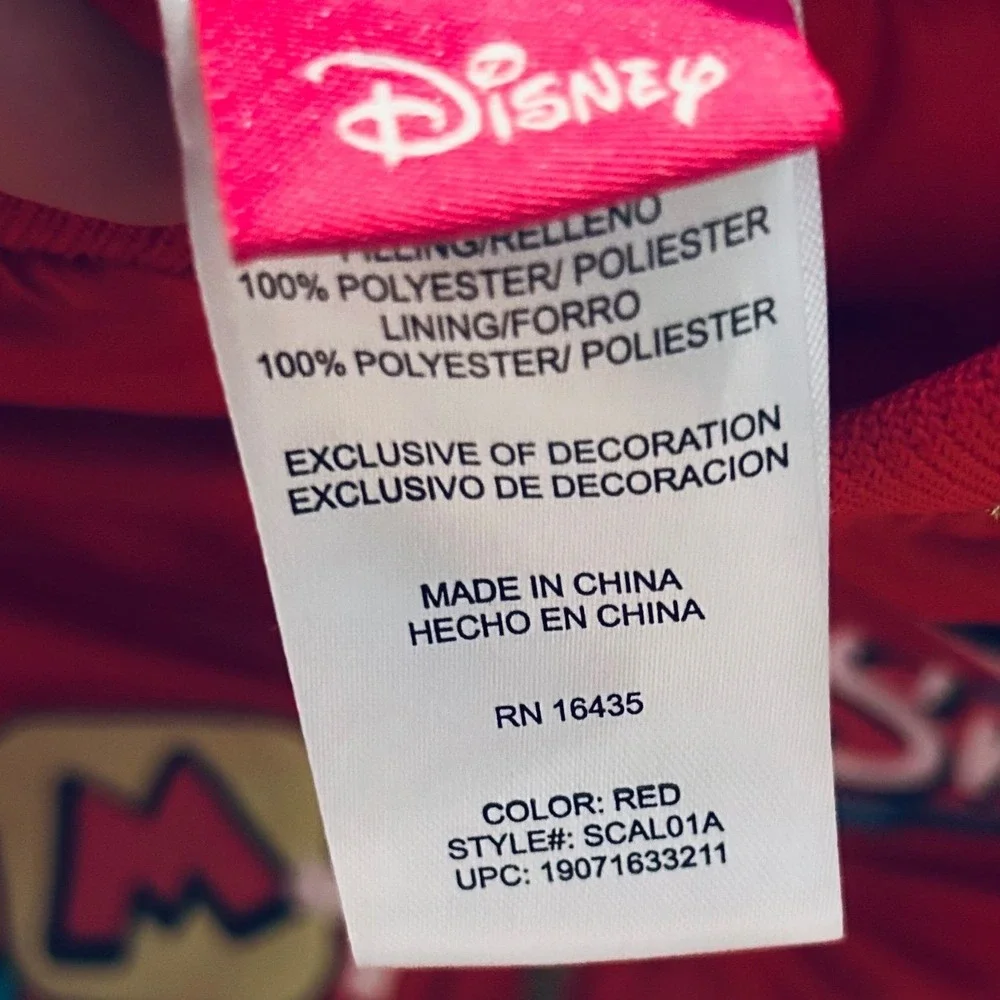 Disney Minnie Mouse Red Satin‎ Bomber Jacket Girls 4T Gold Glitter SCAL01A